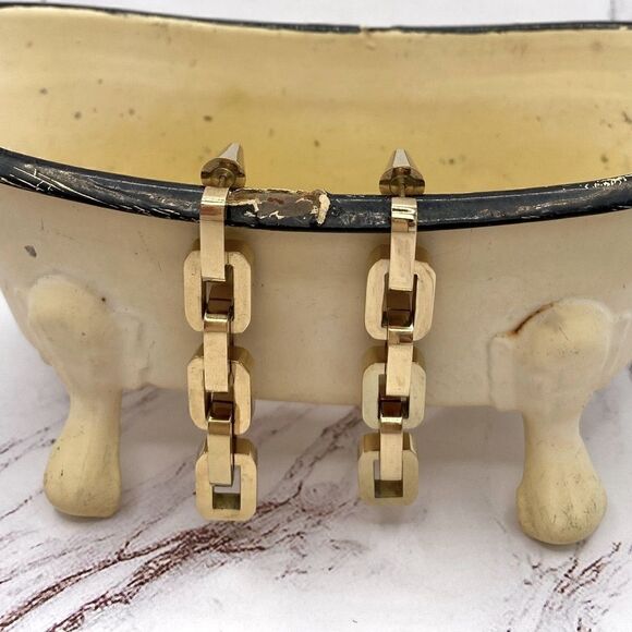 Eddie Borgo Supra Link 12K Gold Link Earrings. New! NWT - Picture 4 of 6